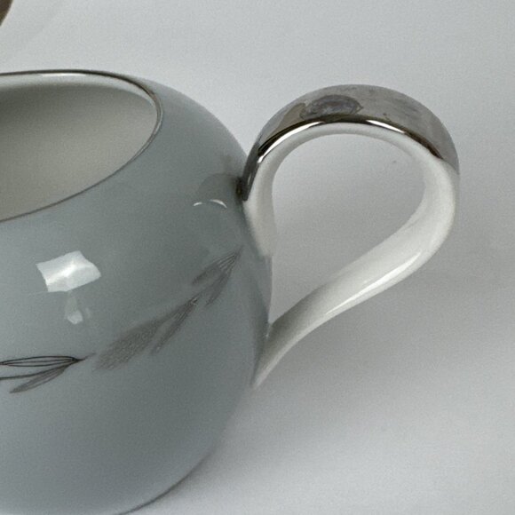 Silver Wheat Seyei China Creamer Gray w Platinum Trim Japan 3282 - Picture 9 of 11